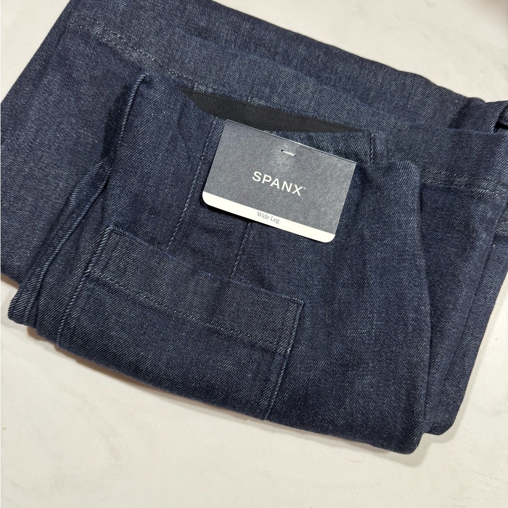 SPANX Zero Waistband Cropped Wide Leg Jeans NWT petite large